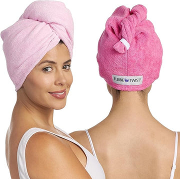 Hair Drying Turban Towel - Pack Of 2