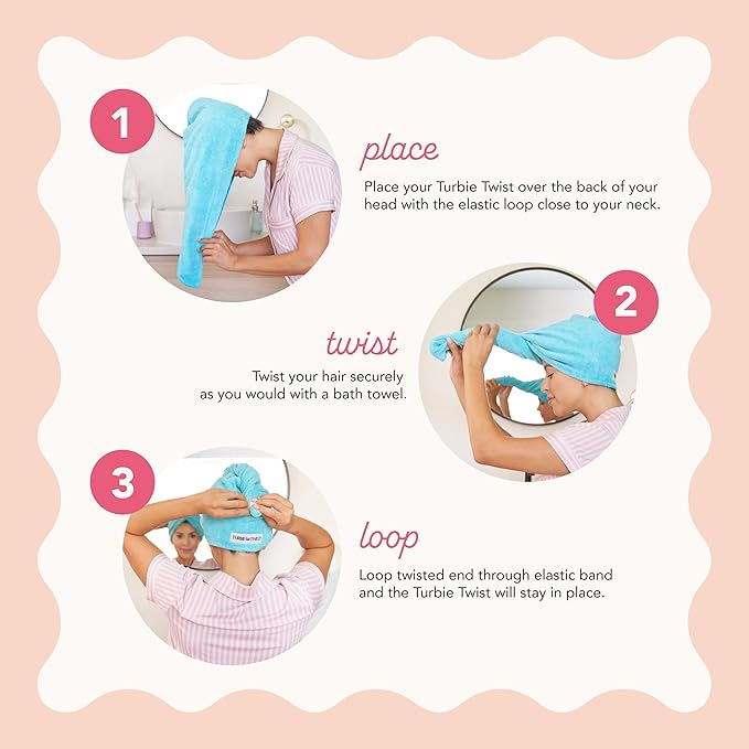 Hair Drying Turban Towel - Pack Of 2