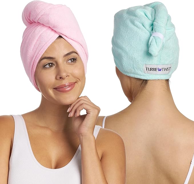 Hair Drying Turban Towel - Pack Of 2