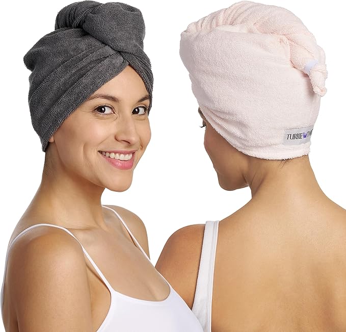 Hair Drying Turban Towel - Pack Of 2