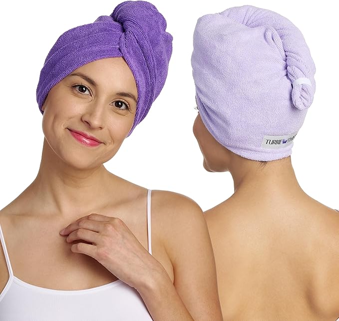 Hair Drying Turban Towel - Pack Of 2