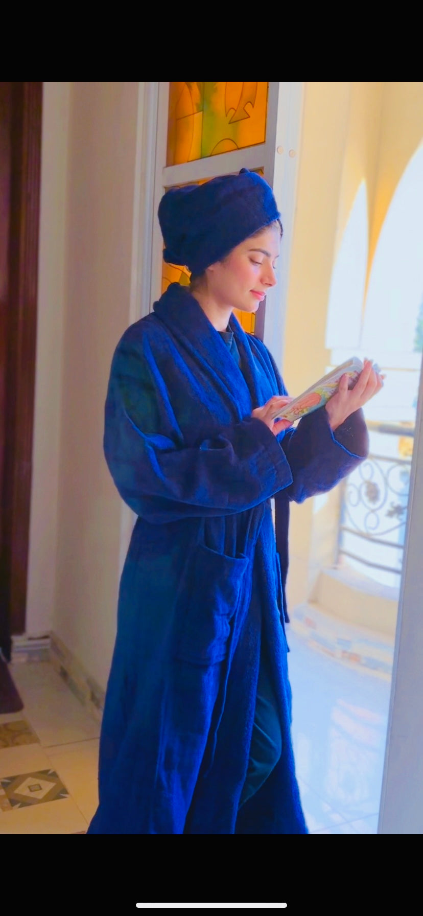 Premium Bathrobe - Navy Blue