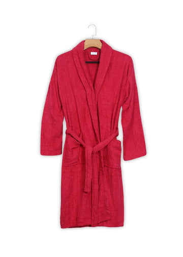 Fluffy Bathrobe Set - Red
