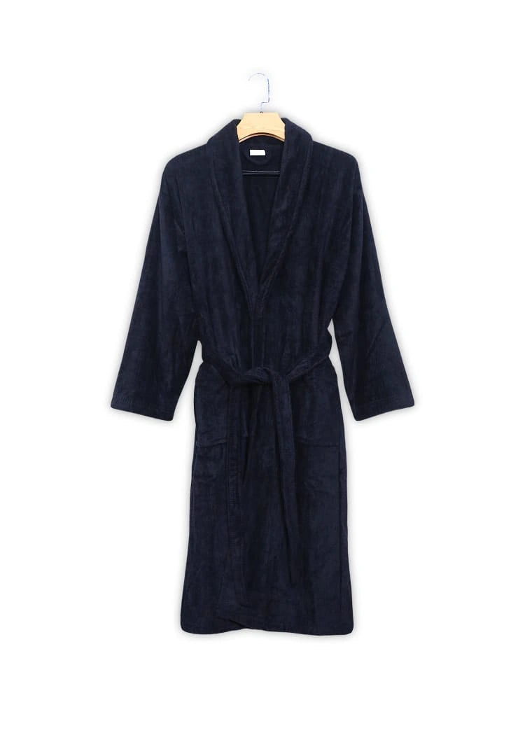Fluffy Bathrobe Set - Black