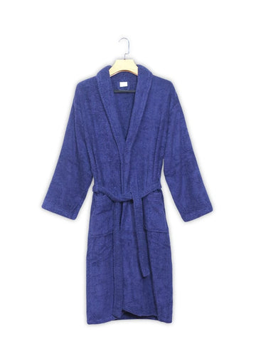 Fluffy Bathrobe Set - Navy Blue