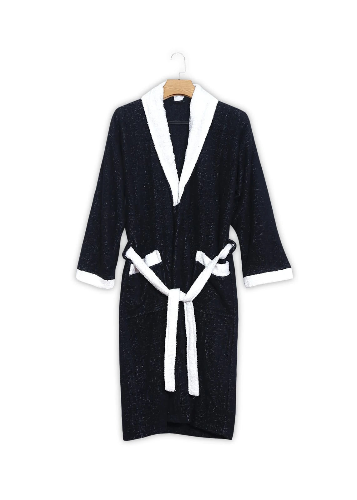 Fluffy Bathrobe Set - Black n White